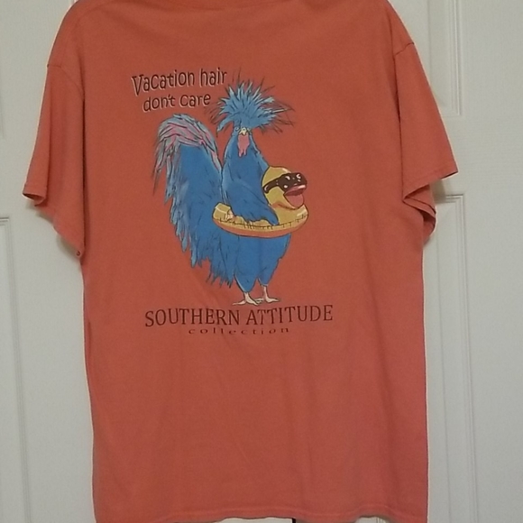 Southern Attitude L Hen Vacation Hair tee - Picture 2 of 4
